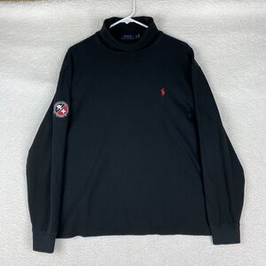 Polo Ralph Lauren Shirt Men XL Black Downhill Racing Series Suisse 16 Turtleneck